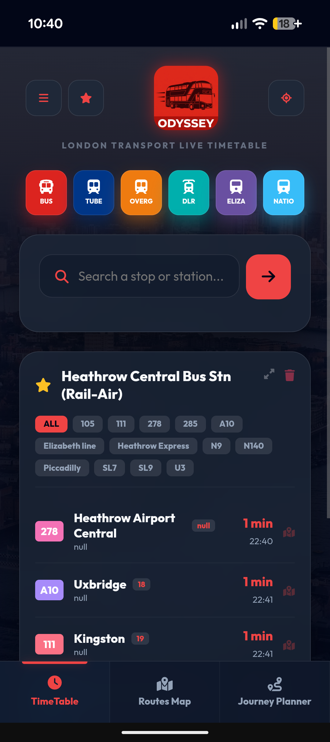 Odyssey App Screenshot